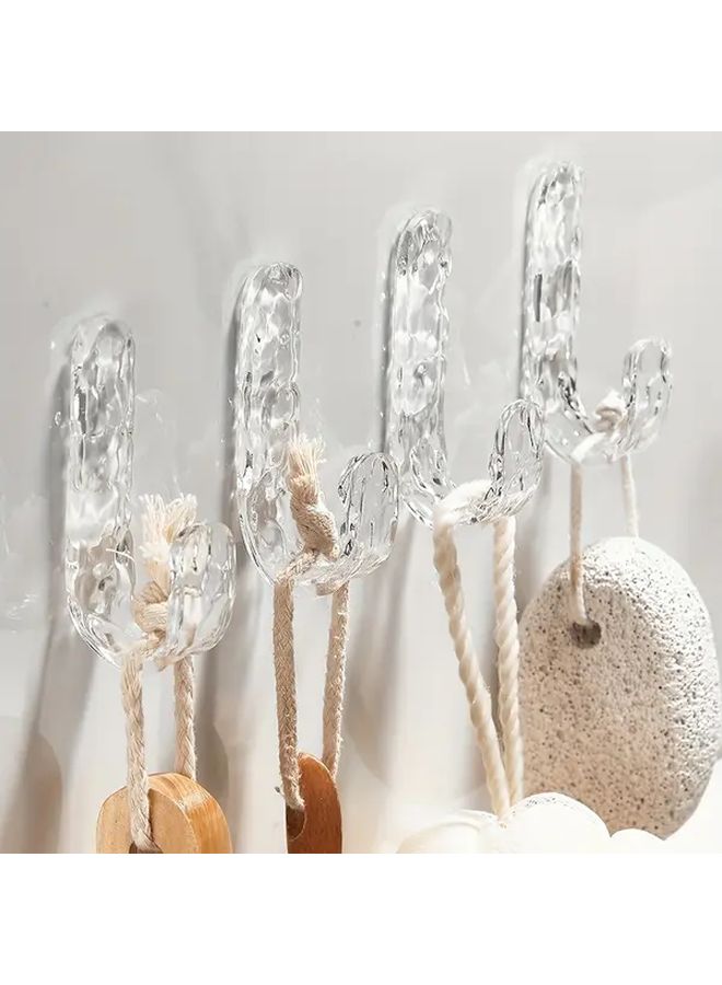 Acrylic Diamond Wall Hooks Heavy Duty Waterproof Adhesive For Towels Coats - Image 1